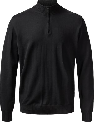 Milan mens pullover zip-neck, black