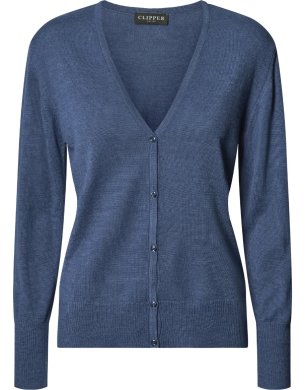 Copenhagen womens cardigan v-neck, dusty blue melange