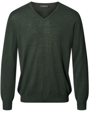Copenhagen mens pullover v-neck, dark olive melange