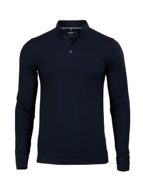 Deluxe longsleeve polo, dark navy