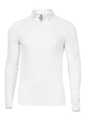 Deluxe longsleeve polo, white