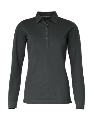 Woman Deluxe longsleeve polo, dark grey