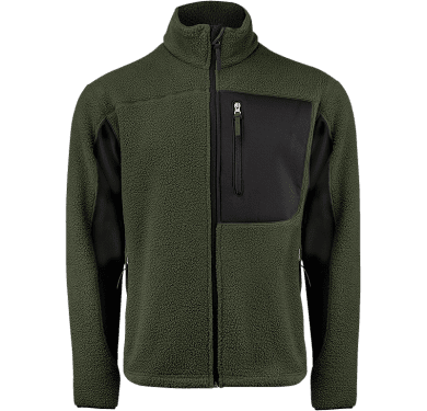 Pile fleece jacket, green/black
