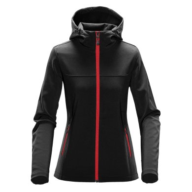 Women's Orbiter Softshell Hoody, black/red