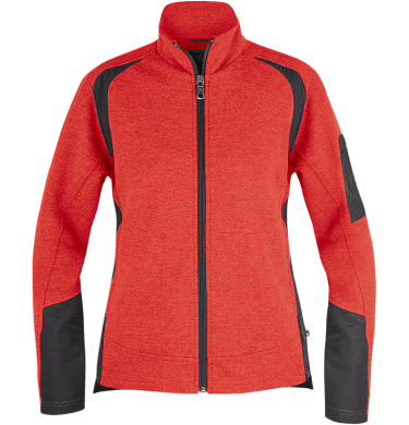 Womens crew Cardigan, red/black