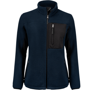 Womens pile fleece jacket, navy/black