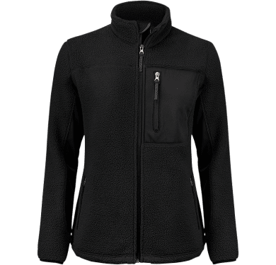 Womens pile fleece jacket, black