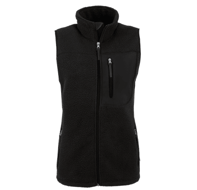 Womens pile Fleece Vest, black