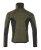 Fleecetröja med blixtlås, mossgrön/svart