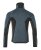 Fleecetröja med blixtlås, mörk petrolium/svart