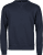 Ribbed Interlock Crew Neck, unisex Navy