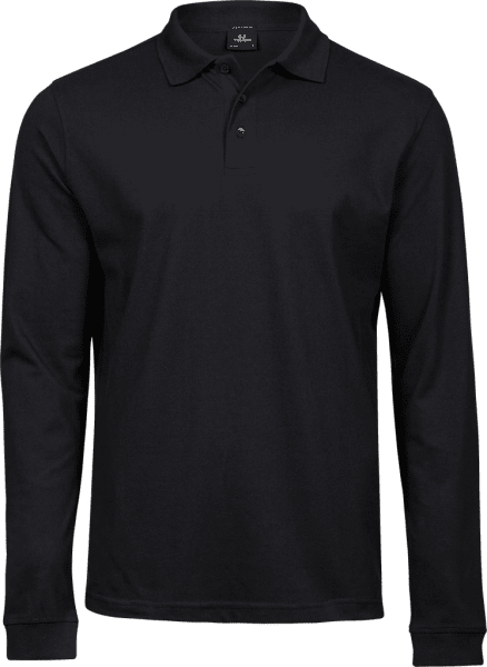 Zoom bild av Luxury Stretch Long Sleeve Polo Black