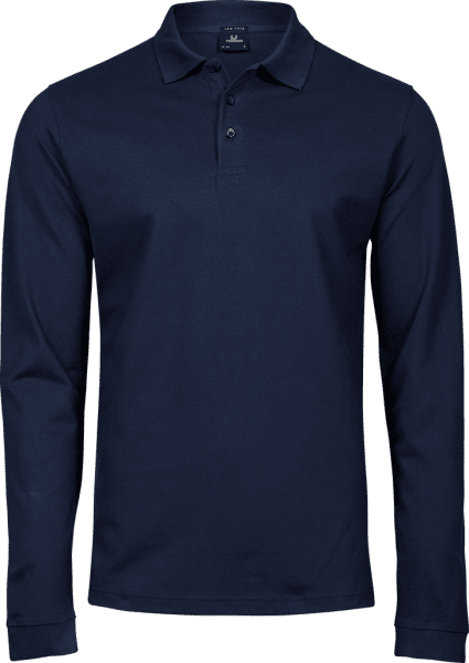 Zoom bild av Luxury Stretch Long Sleeve Polo Navy