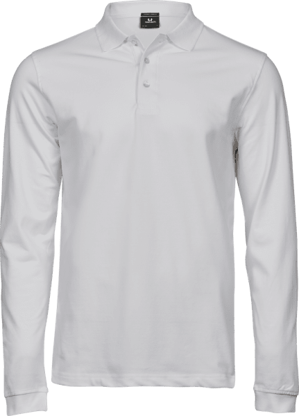 Zoom bild av Luxury Stretch Long Sleeve Polo White