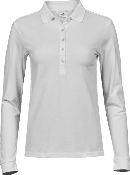 Zoom bild av Women's Luxury Stretch Long Sleeve Polo White