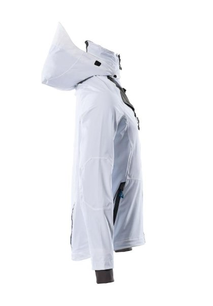 Zoom bild av Skaljacka, vit/mörk petrolium