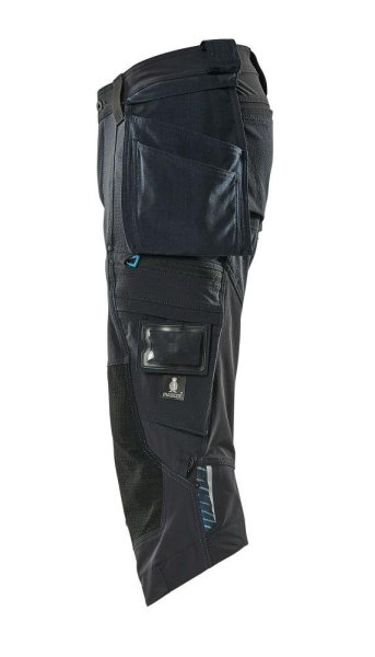 Zoom bild av Piratbyxor med hängfickor, mörk marin