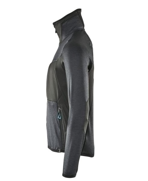 Zoom bild av Fleecetröja med blixtlås, mörk marin/svart