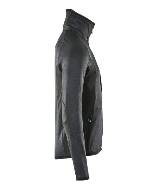 Zoom bild av Fleecetröja med blixtlås, mörk marin/svart