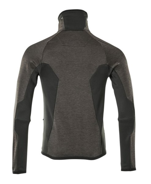 Zoom bild av Fleecetröja med blixtlås, mörk antracite/svart