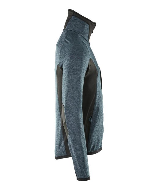 Zoom bild av Fleecetröja med blixtlås, mörk petrolium/svart