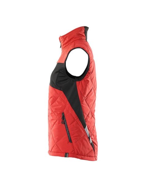 Zoom bild av Dam termoväst, signal röd/svart
