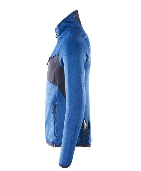 Zoom bild av Fleecetröja med blixtlås, azurblå/mörk marin