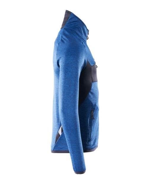 Zoom bild av Fleecetröja med blixtlås, azurblå/mörk marin