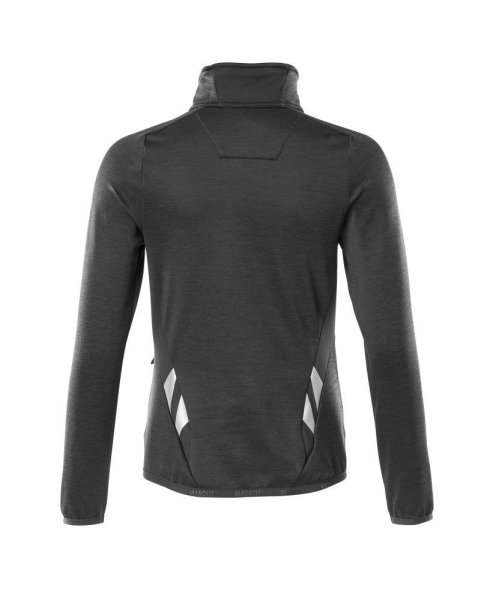 Zoom bild av Dam fleecetröja med blixlås, svart