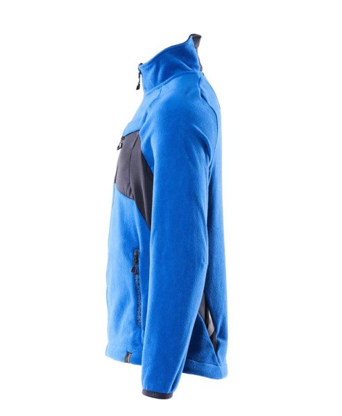 Zoom bild av Fleecejacka med blixlås, azurblå/mörk marin