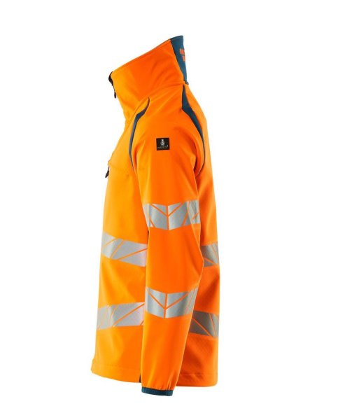 Zoom bild av Softshelljacka, orange/petrolium