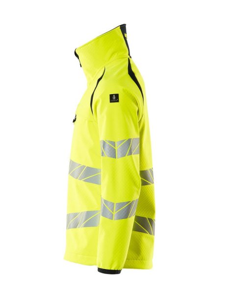 Zoom bild av Softshelljacka, gul/mörk marin