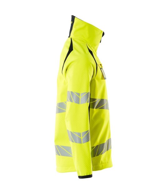 Zoom bild av Softshelljacka, gul/mörk marin