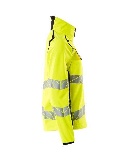 Zoom bild av Dam softshelljacka, gul/svart