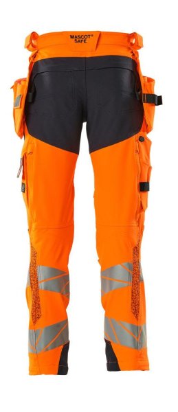 Zoom bild av Byxor med hängfickor, orange/mörk marin