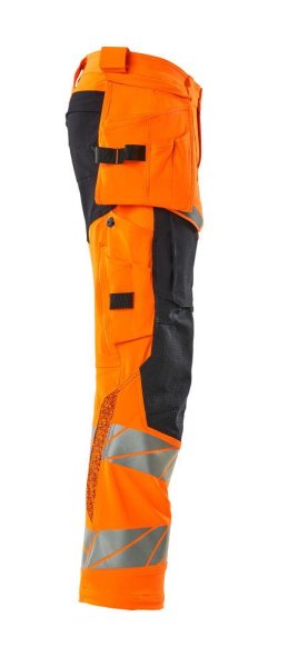 Zoom bild av Byxor med hängfickor, orange/mörk marin