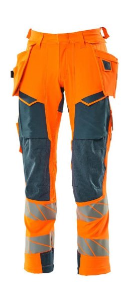 Zoom bild av Byxor med hängfickor, orange/petrolium