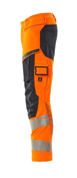 Zoom bild av Byxor med knäfickor, orange/mörk marin