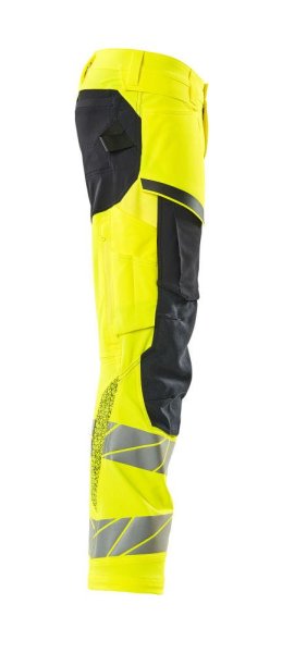 Zoom bild av Byxor med knäfickor, gul/mörk marin