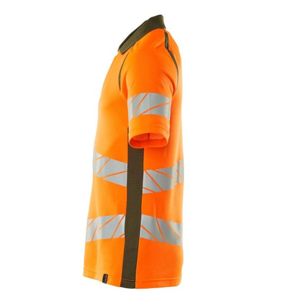 Zoom bild av Kortärmad piké, orange/mossgrön