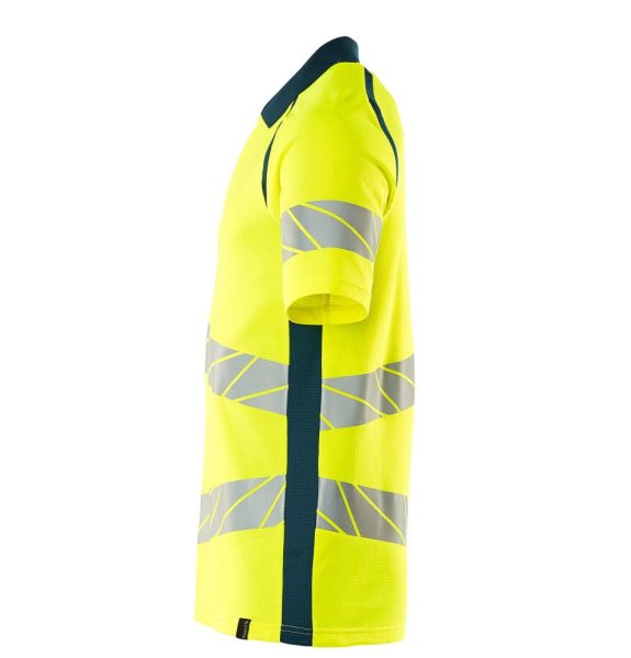 Zoom bild av Kortärmad piké, gul/petrolium