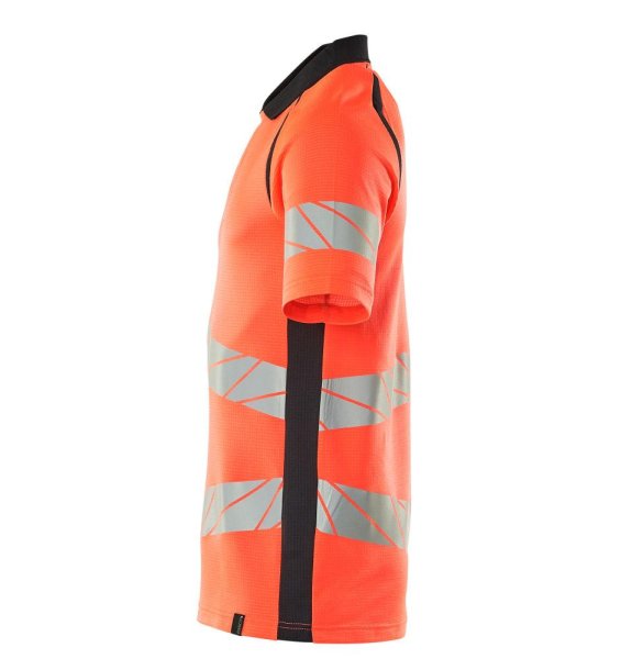 Zoom bild av Kortärmad piké, röd/mörk marin