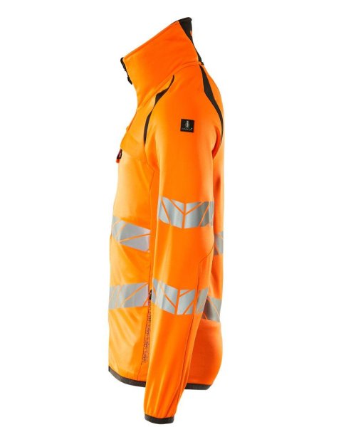 Zoom bild av Fleecetröja med blixtlås, orange/mörk antracite