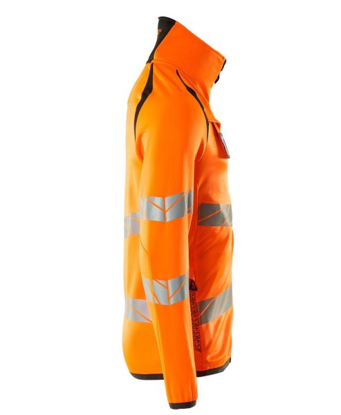 Zoom bild av Fleecetröja med blixtlås, orange/mörk antracite