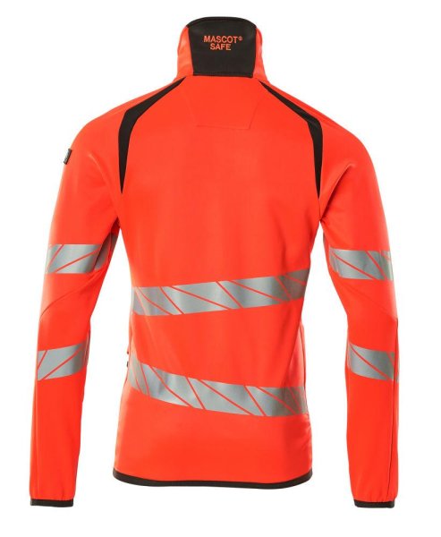 Zoom bild av Fleecetröja med blixtlås, röd/mörk antracite