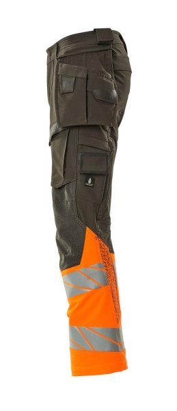 Zoom bild av Byxor med hängfickor, mörk antracite/orange