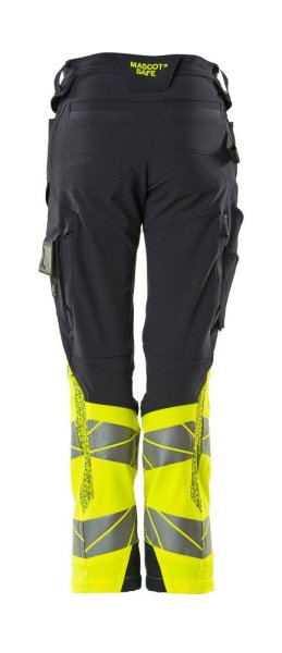 Zoom bild av Dam byxor med knäfickor, mörk marin/gul