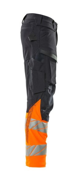 Zoom bild av Byxor med knäfickor, mörk marin/orange
