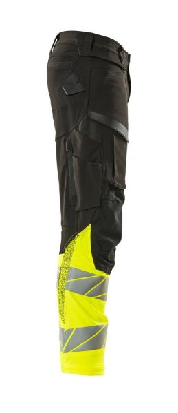 Zoom bild av Byxor med knäfickor, svart/gul