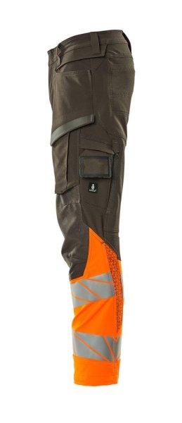 Zoom bild av Byxor med knäfickor, mörk antracite/orange